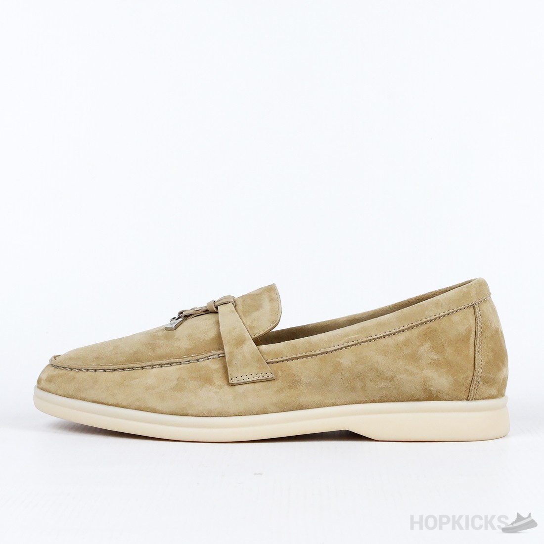 LP Summer Charms Walk Loafers In Light Aegean Suede With Rabbit Fur Lining 985647